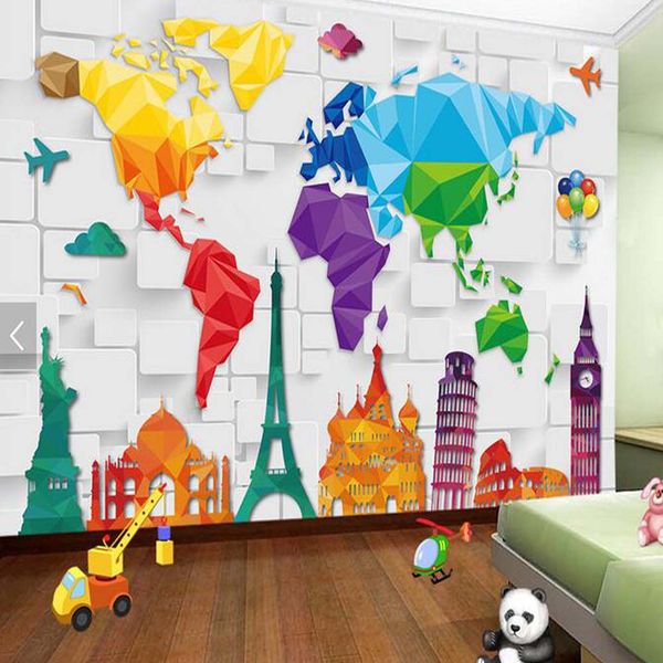 

kids bedroom wallpaper colorful abstract wallpapers wall decor paper 3d wall covering paper rolls