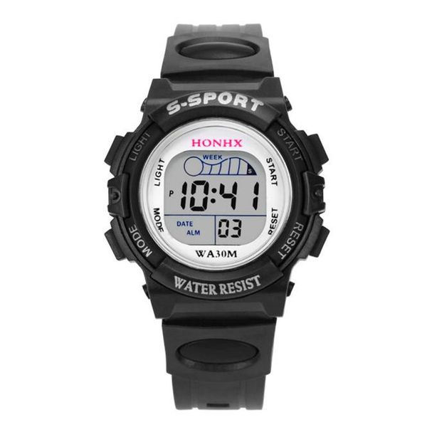 

2019 casual waterproof children boy digital led quartz alarm date sports wrist watch dropshipping, Blue