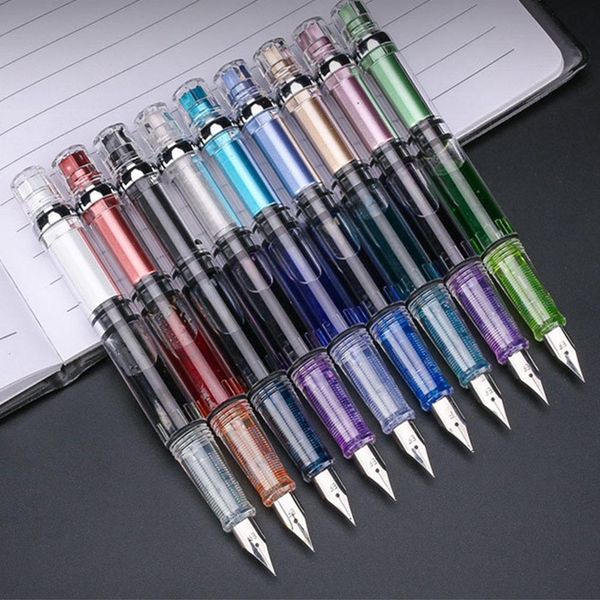 

plastic colorful piston pen large capacity storage ink pen
