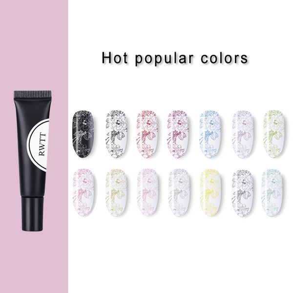

multi-bottled of stamping gel polish black-white stamp print oil uv gel lacquer soak off varnish for nail art stamping plate, Red;pink