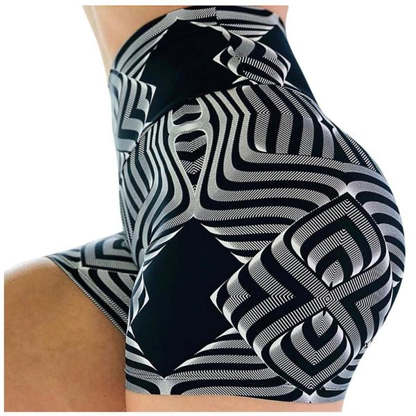 

high waist seamless gym shorts ladies'printed high-waist hip stretch underpants running fitness yoga shorts spodnie damskie30, White;red