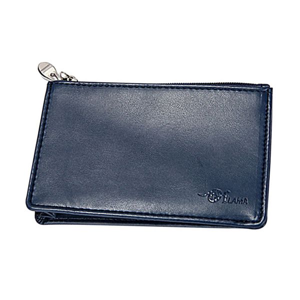 

fashion men ultra-thin solid color short wallet pu leather card holder organizer purse bag simple zipper coin purse coin pocket, Red;black