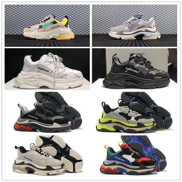

2020 designer triple s balanciaga shoes clear bubble midsole men women green black white triple-s make old sneakers increasing leather dad