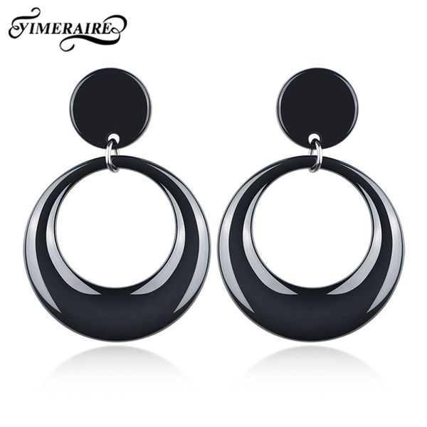 

smooth healthy earrings for women black hollow round elegant style ceramic dangle jewelry female wedding jewlery gifts fashion, Silver