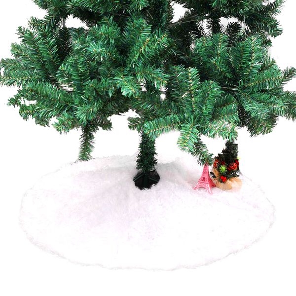 

holiday festive party supplies round practical home decoration cover handicraft ornament white plush christmas tree skirt carpet