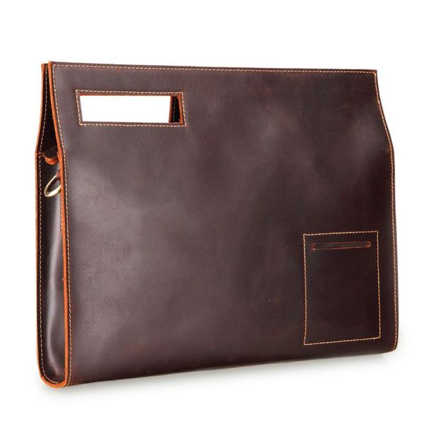 

retro leather men storage handbag file briefcase messenger bag for lapphone
