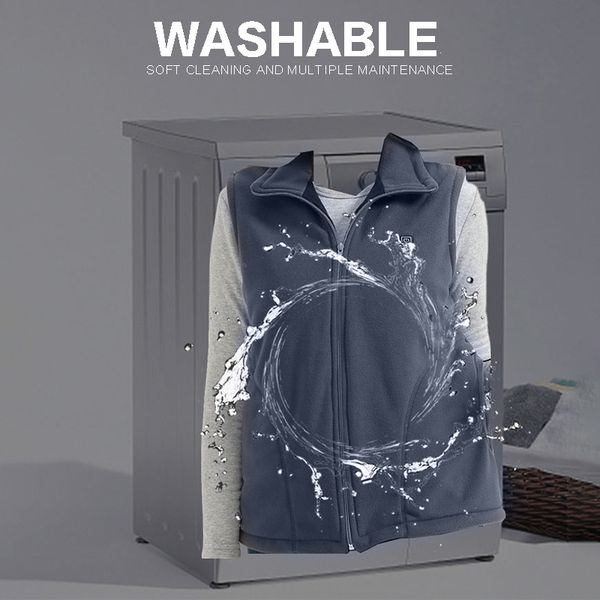 

smart usb heated vest winter warm standing collar coat 3-file temp control electric thermal clothing waistcoat fishing hiking, Gray;blue