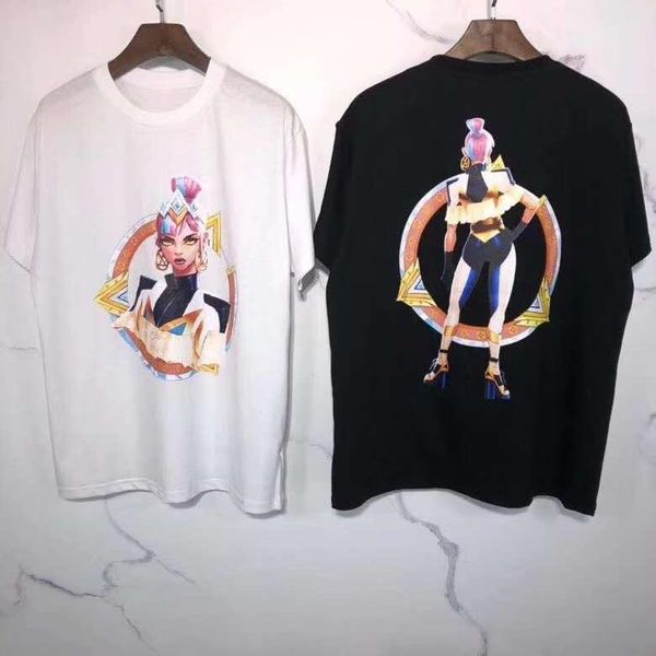 

315 xxl 2020 summer brand same style t shirt white black letter tees women/ men short sleeve crew neck flora print clothes dilunman