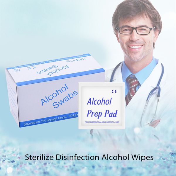 

100 листов / коробка одноразовые ватные диски медицинская дезинфекция стерилизуют чистящие салфетки 6*3 см домашнего макияжа использование