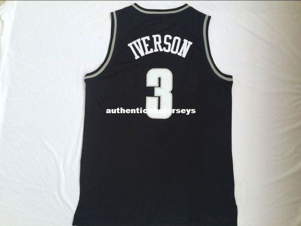 

#3 allen iverson college jersey hoyas basketball jerseys mens 100% double stitched xs-6xl vest jerseys nca, Gray
