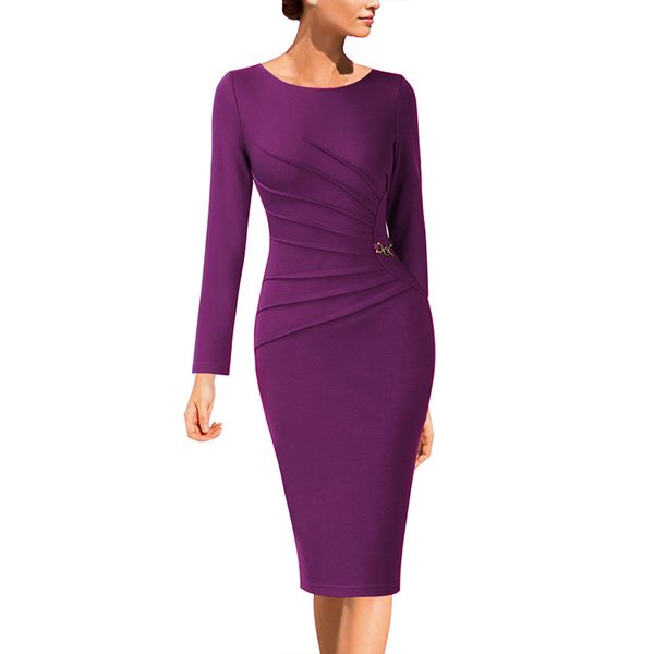 

vfemage женщины знаменитость элегантный vintage ruched pinup носить на работу офис бизнес повседневной партии монтажна bodycon карандаш плат, Black;pink