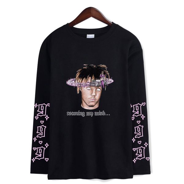 

new juice wrld 999 roaming my mind long sleeve t-shirts funny t-shirt hipster hip hop tee, White;black