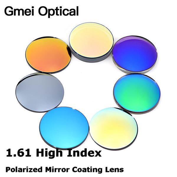 

gmei optical 1.61 high index polarized mirror coating lenses prescription polarized sunglasses optical lenses 7 colors optional, Silver
