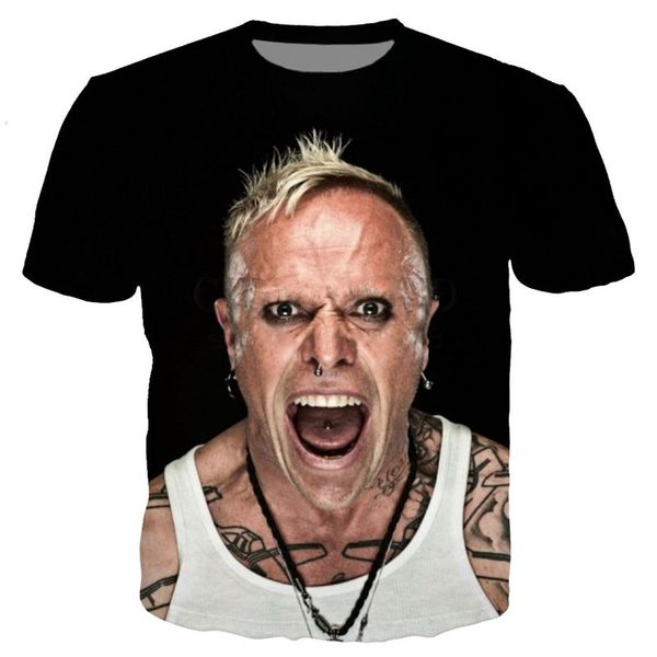 

новая мода мужчины / женщина the prodigy хип-хоп певица кит забавная футболка с 3d-принтом повседневная футболка с коротким рукавом забавная, White;black