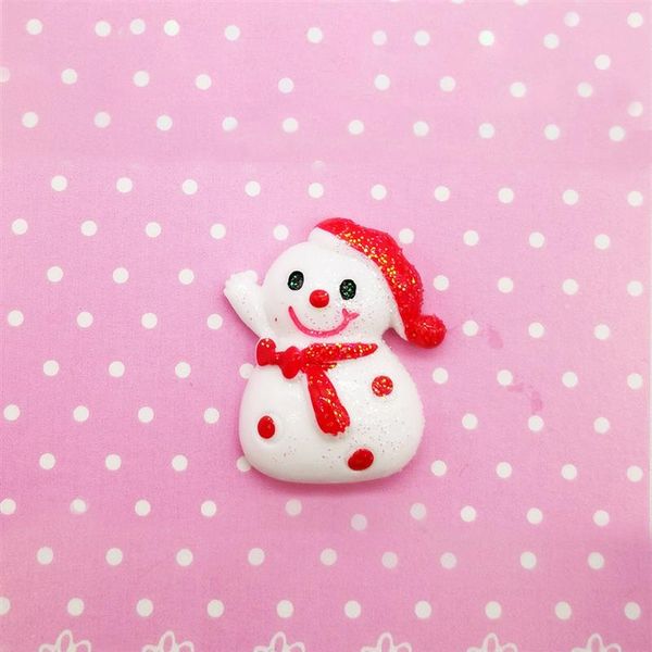 

12pcs christmas snowman resin decoration creative cute small diy hair accessories mobile phone shell decor handmade craft c1116