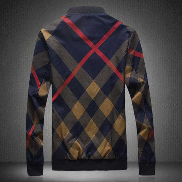 

2017 spring and autumn new style men korean-style slim fit 3d classic check print casual large size fashion man jacket coat, Black;brown