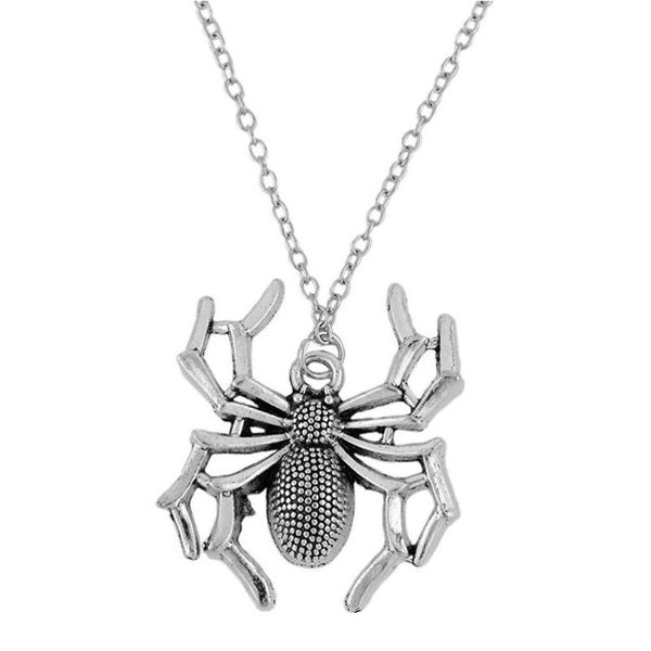 

halloween spider necklace fashion pendant nightclub punk neck chain creative necklace hanging ornament, Silver