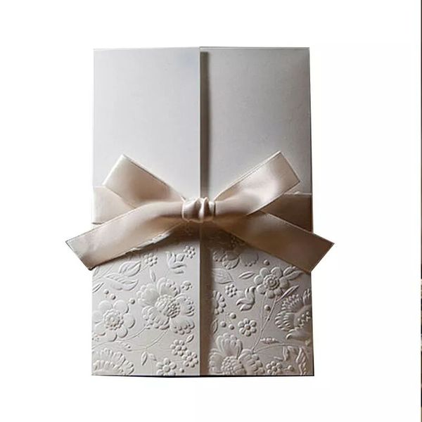 

new arrival invitations cards with ribbon bow envelopes seals flower pattern wedding party invitation unique design b1113 item code