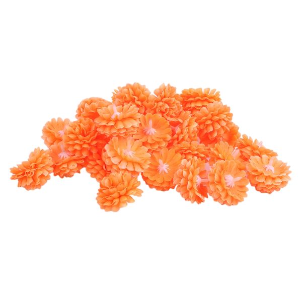 

30pcs daisy artificial fake flower silk spherical heads bulk wedding party decor,orange