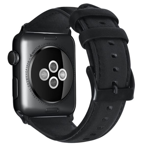 

Luxury oil wax genuine leather bracelet trap for apple watch band 42 38 44 40mm wri tband acce orie watchband erie 4 3 2 1
