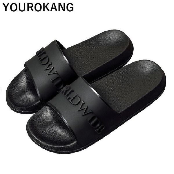 

summer men slippers 2019 couple lovers beach shoes soft bathroom flip flops fashion casual sandals non-slip new arrival, Blue;gray