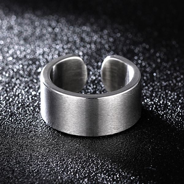 

10mm titanium steel open ring for men and women dull polish, Slivery;golden
