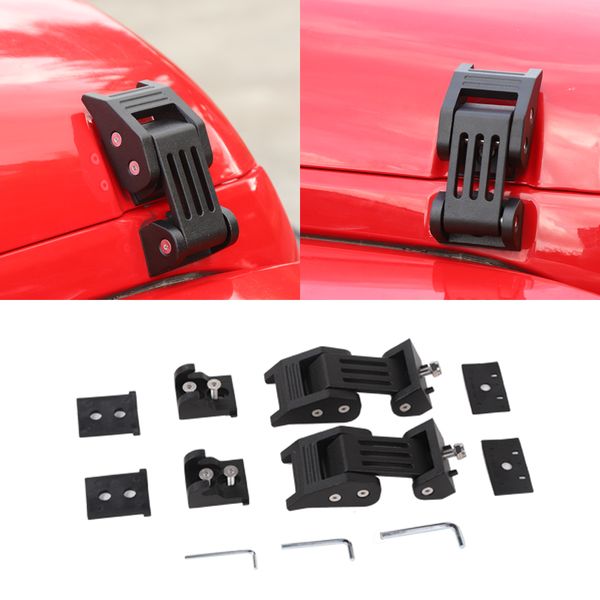 Car Black Hood Latch Locks Copertura decorativa per Jeep Wrangler JK 2007-2017 Accessori