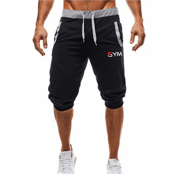 

mens baggy jogger casual slim harem shorts soft 3/4 trousers fashion new brand men sweatpants summer comfy male shorts 2019 new, White;black