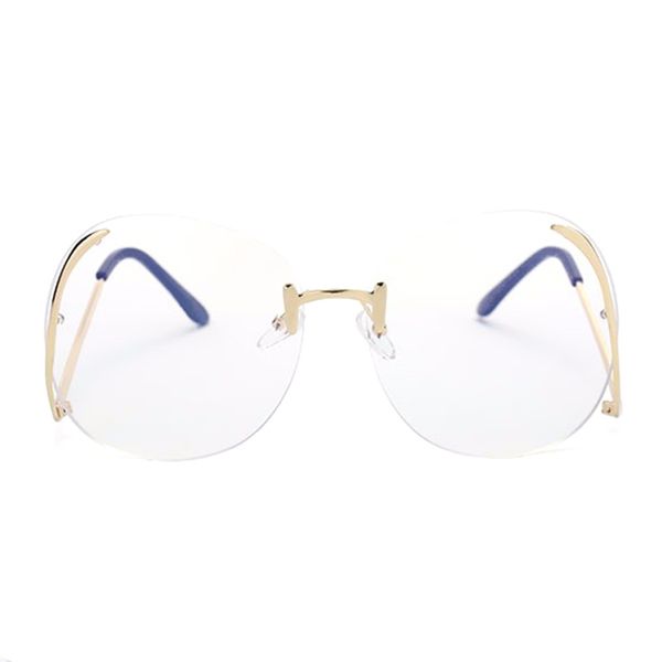 All'ingrosso- Grandi occhiali da sole classici sfumati senza montatura per le donne Montatura in metallo di lusso Vintage Occhiali da sole oversize unici UV400 oculos