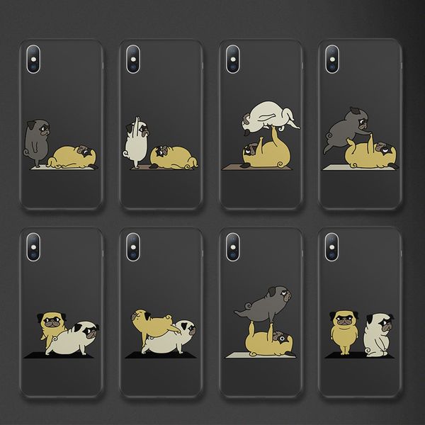 

уха почка мультфильм телефон чехол для iphone x xs max xr 11 pro max смешной йоги для собак pattern чехлы для iphone 8 7 6 6s plus soft тпу
