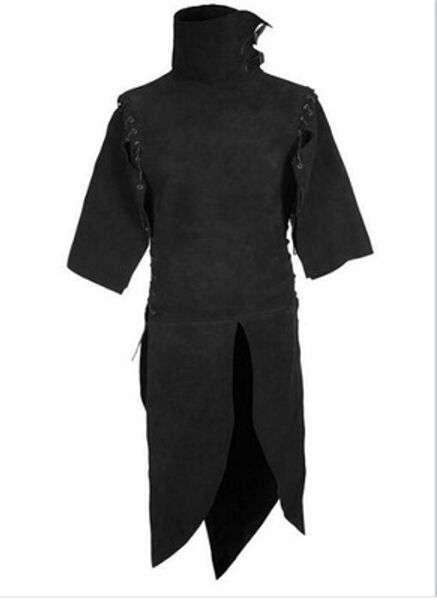

vintage men's black high neck ropes shorts clothing middle ages male's party cosplay dressing, Black;brown