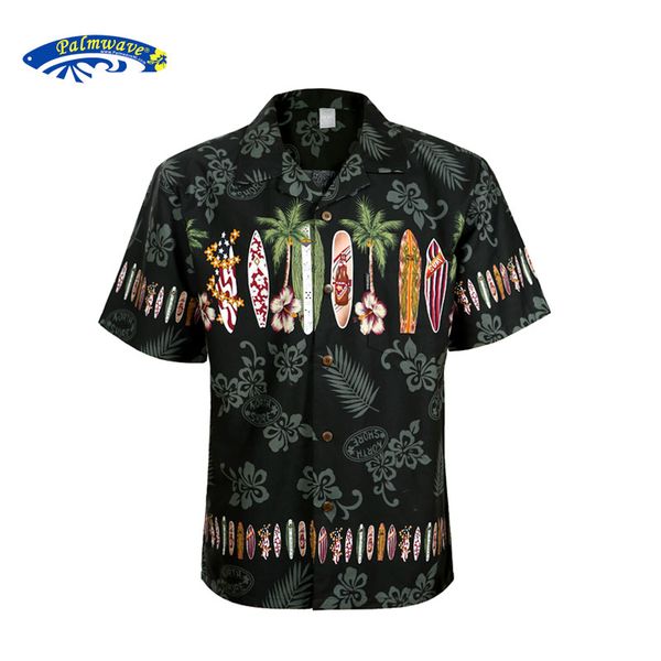 

new summer hawaiian shirt men us size plus size mens short sleeve casual 100% cotton printing hawaii shirts a1396, White;black