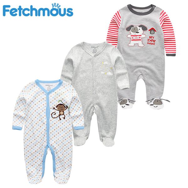

winter full sleeve cotton baby rompers newborn baby girl clothes 3pcs/sets boy clothing roupa de cotton pajamas, Blue