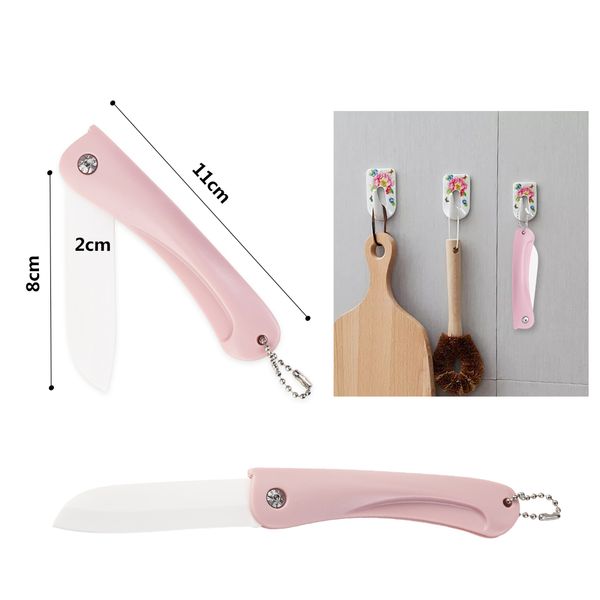 

3 inch pocket pare ceramic peeler kitchen vegetable fruit cutter slicer picnic cutlery peel fold knife keychain camp cutter