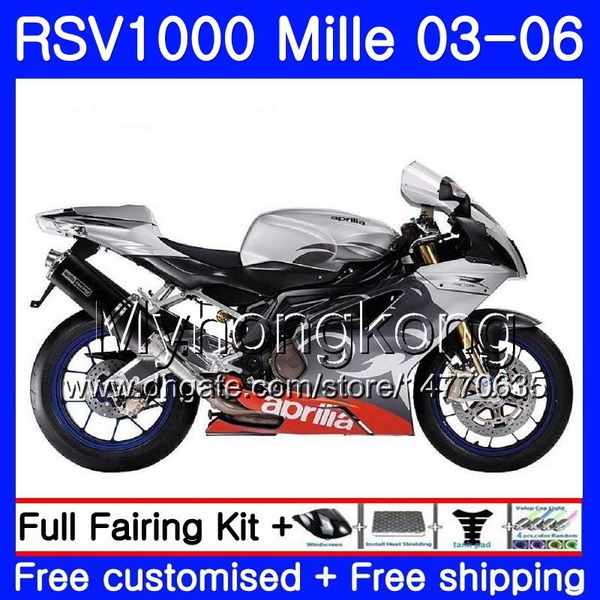 

Body For Aprilia RSV 1000R 1000 RV60 Mille 2003 2004 2005 2006 top Silvery red316HM.40 RSV1000RR RSV1000R RSV1000 R RR 03 04 05 06 Fairings