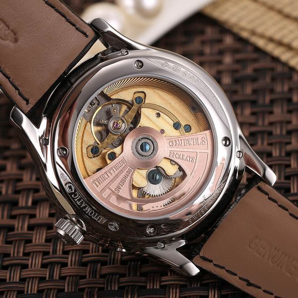 

movement men stainless new 2019 sports watch mechanical mens steel men's business automatic self-wind watches wristwatch jhjch, Slivery;brown