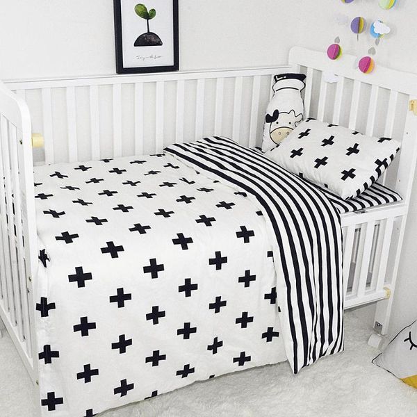 

3pcs baby bedding set cotton crib bed linen kit for boy girl includes pillowcase bed sheet duvet cover without filler