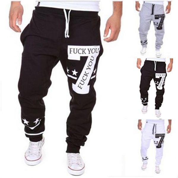

men's casual pants digital 7 print design fashion large size high quality, Black