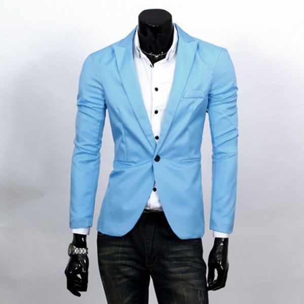 

2019 new fashion men slim fit solic color casual suit blazer coat jacket outwear top, White;black