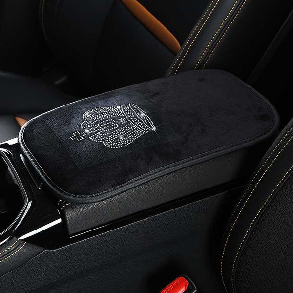

crystal rhinestone auto center console armrest pad bling crown plush car armrest protector cover pad cushion cover for women