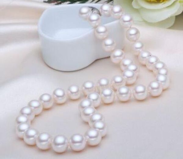 

classic round 10mm south sea white pearl necklace, Silver