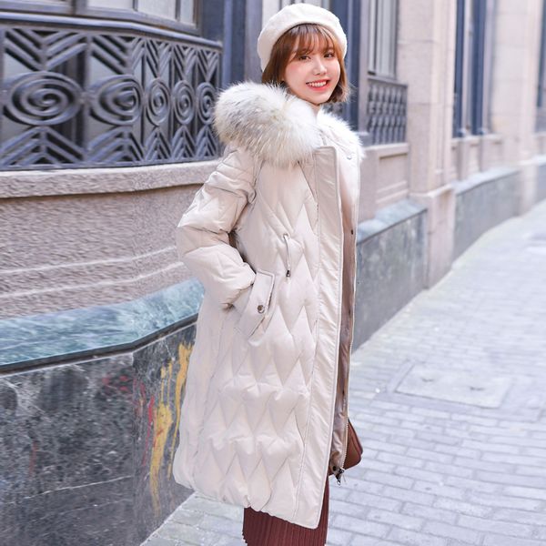 

2019 вниз хлопок девушка длинного мачеха сгущения хлопка ватник выше колена хлопок-проложенная одежда хлеб подавать дряблую coat, Black