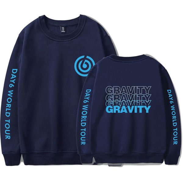 

fashion kpop day6 world tour gravity hoodie pullover men women capless sweatshirts casual long sleeve o-neck hoodies, Black