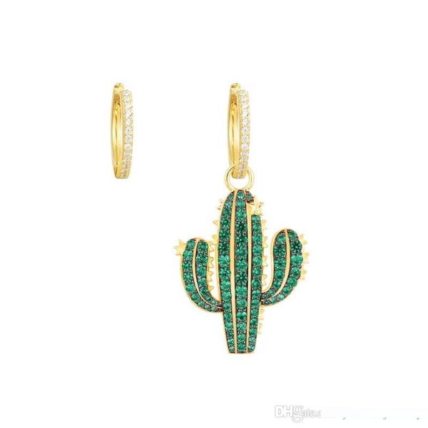 

новая мода желтый позолоченные зеленый cubic кактус серьги для девочек женщин для венчания партии славный подарок модные серьги, Golden;silver