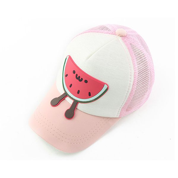 

summer new baby boy girl hats watermelon baseball caps breathable mesh cap children's sun hat cute kids hip hop snapback, Yellow