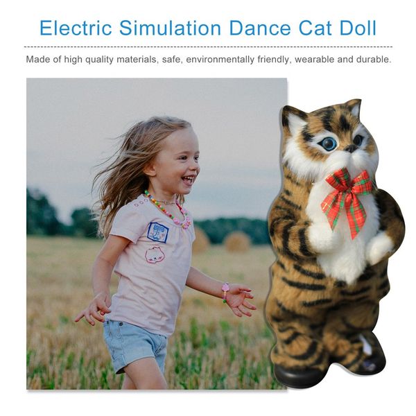 

cute simulation cat electric yellow cat singing and dancing cat doll gift kids interactive toys birthday gift