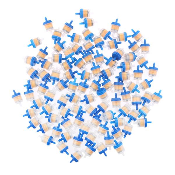 

100x universal motorcycle mini engine inline carb fuel gas filter 1/4" 6mm