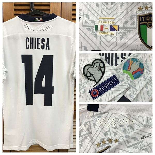 

ita 2020 eu_cup qualifiers match worn player issue away shirt jersey short sleeves bonucci verratti football custom name patches sponsor, Black