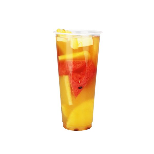 

50pcs 9cm caliber pp disposable coffee cup 500ml/700ml milk tea soy juice cold drink transparent plastic cups with covers
