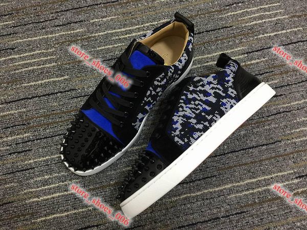 

2020 xshfbcl marca progettista lusso mens red bottoms shoes studded spikes low flats casual sneakers for men wedding party dress leather, Black;red